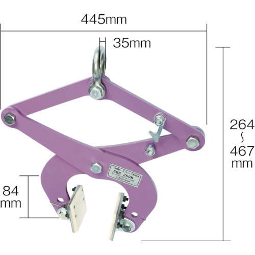 【TRUSCO】スーパー　コンクリート二次製品用吊クランプ（パッド式）　容量：２５０ｋｇ